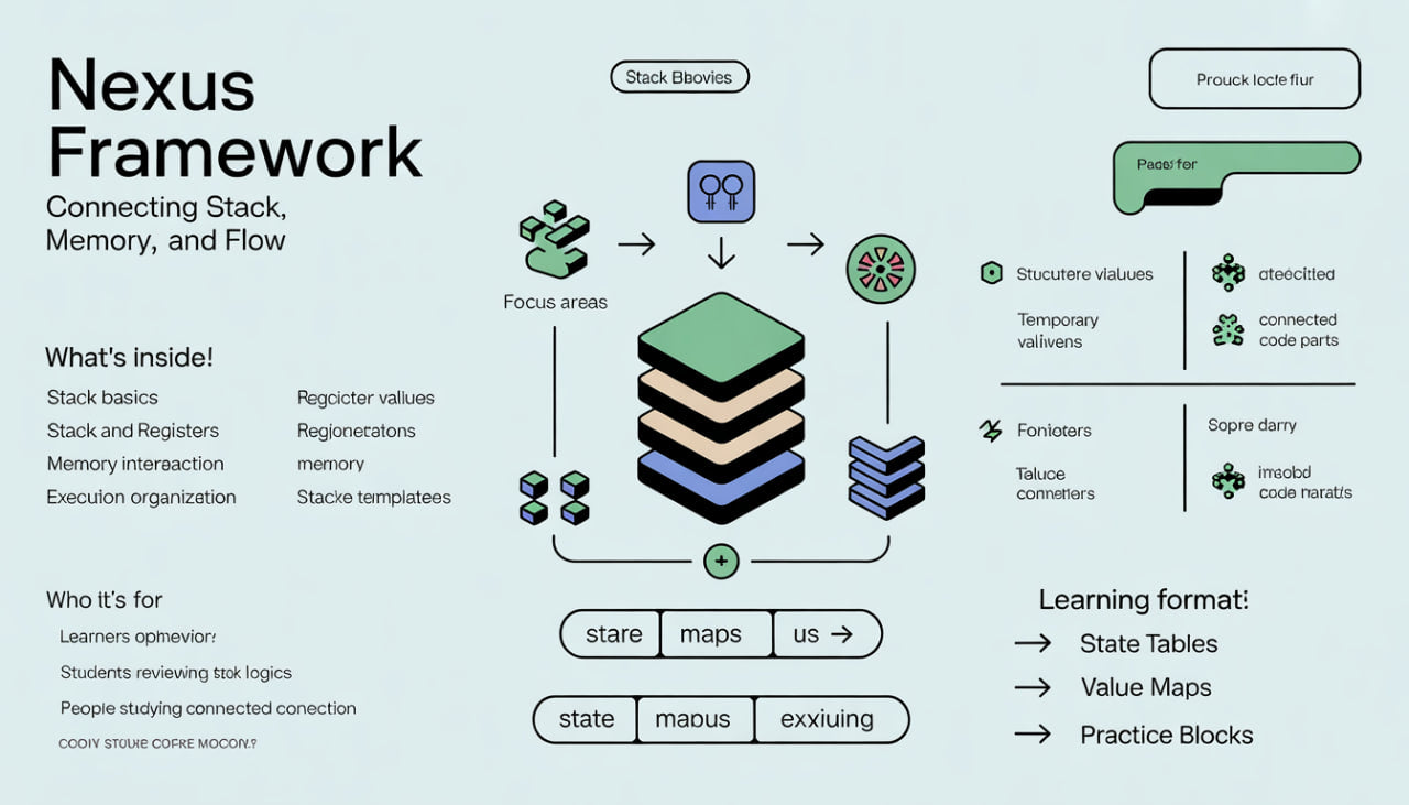 Diagram of the Nexus Framework with text and icons on a light gray background